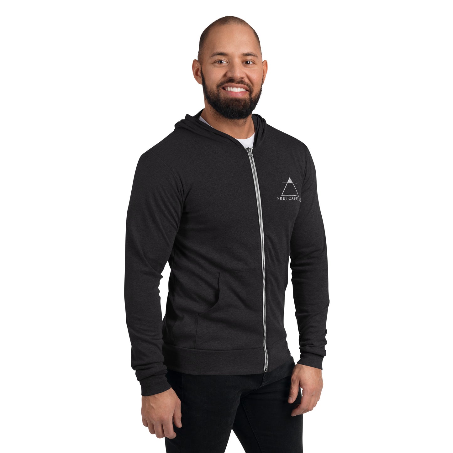 Frej Capital Embroidered Zip-up Hoodie