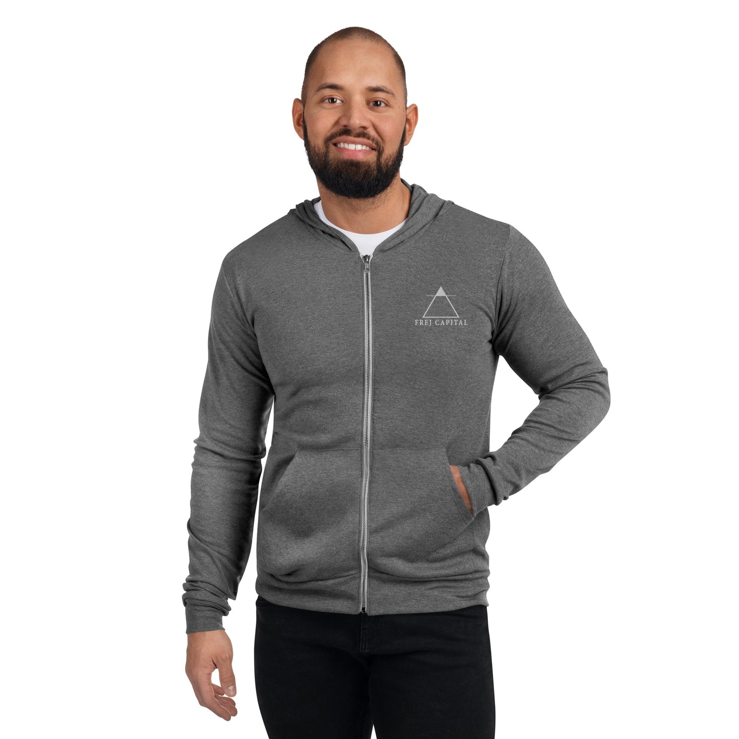 Frej Capital Embroidered Zip-up Hoodie