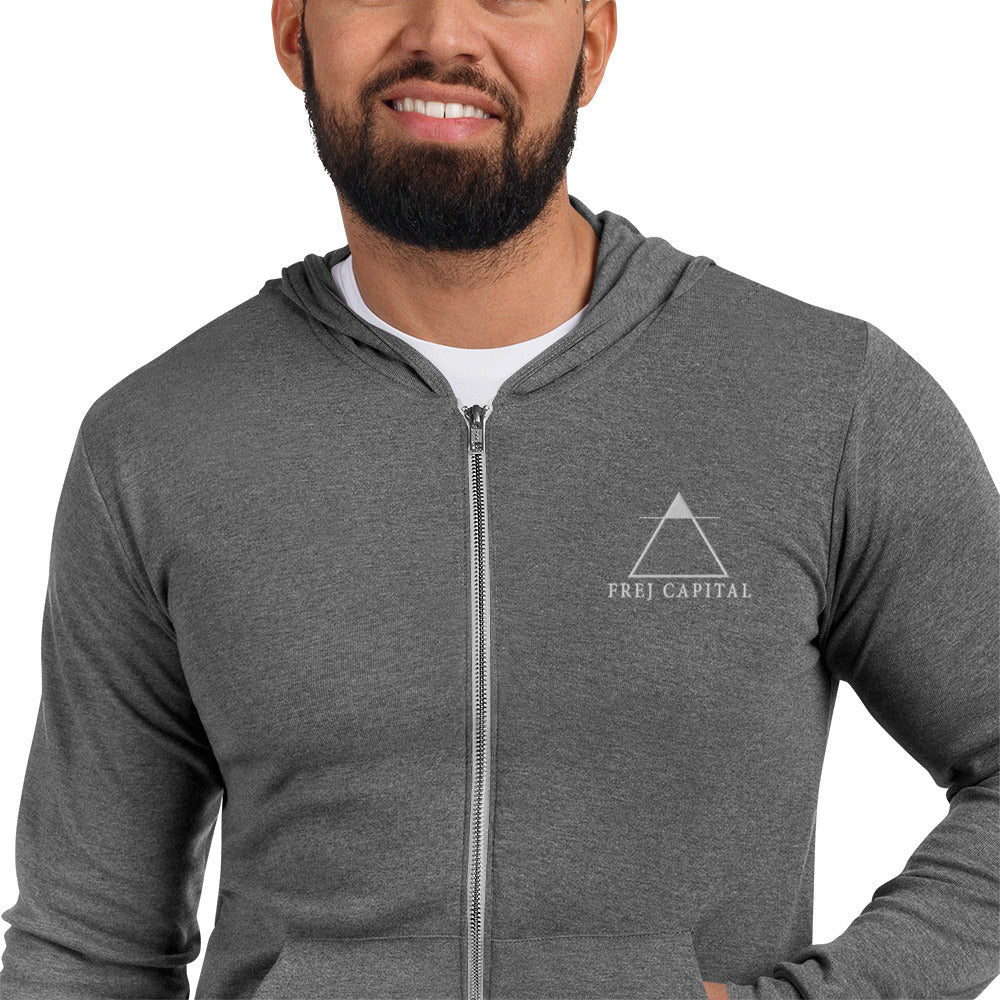 Frej Capital Embroidered Zip-up Hoodie