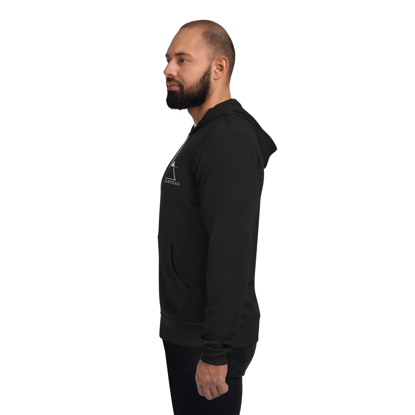 Frej Capital Embroidered Zip-up Hoodie