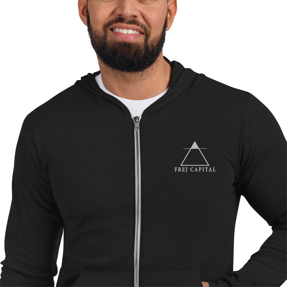 Frej Capital Embroidered Zip-up Hoodie